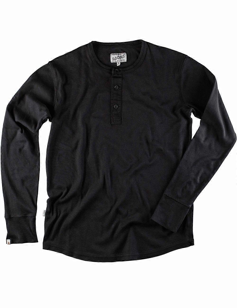 Camicia Henley The New Elder da uomo AND Sons - Nera