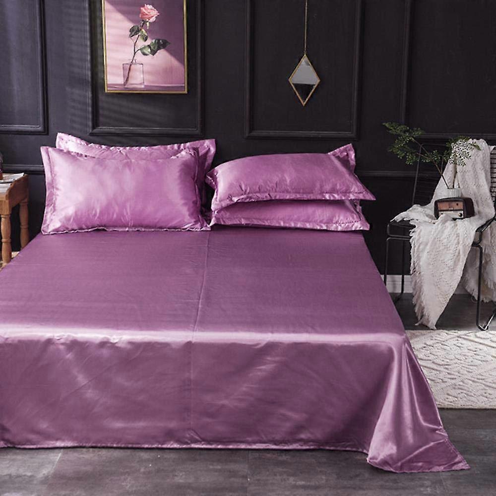 Silk Satin Flat Sheet 230x250cm – Smooth Soft Bedding for Queen and King Size Beds