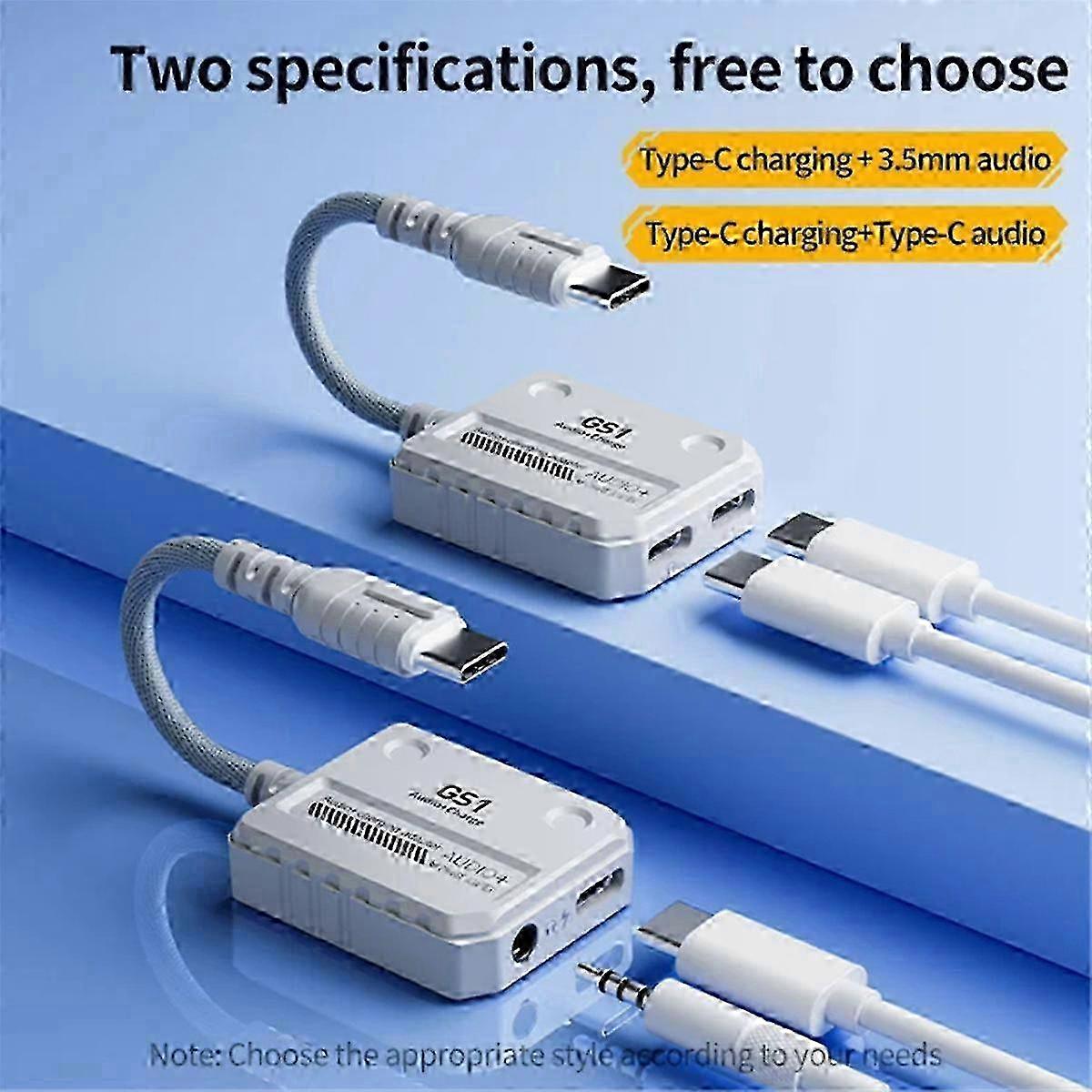 PLEXTONE GS1 2-In-1 Headphone Converter Type-C Interface Supports 60W Fast Charging for Mobile PhoneEdition 0711