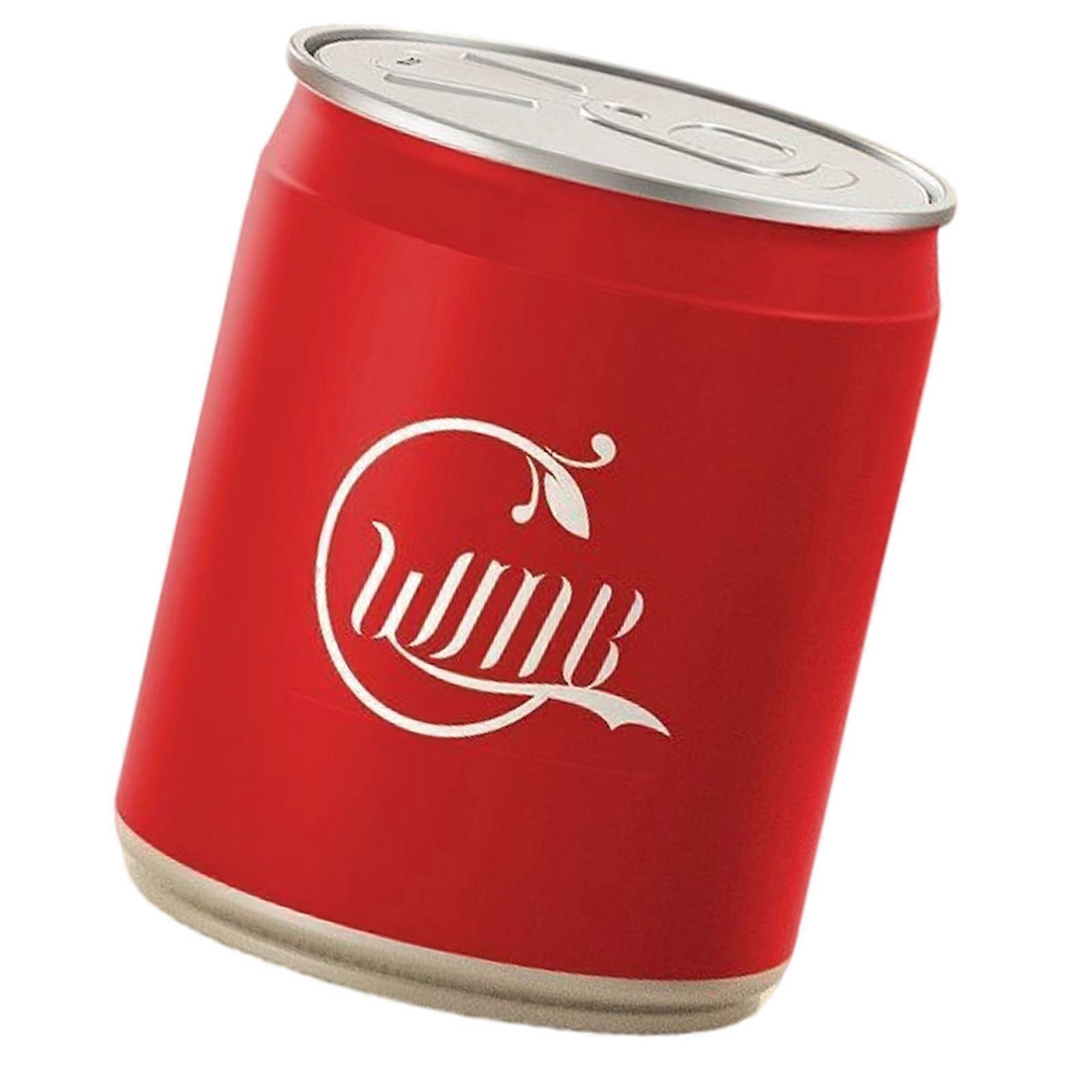 Creative Beverage Can Shape Trash Bin with Press Lid Funny Garbage Bin Container For Home Office Plastic Wastebasket  Red