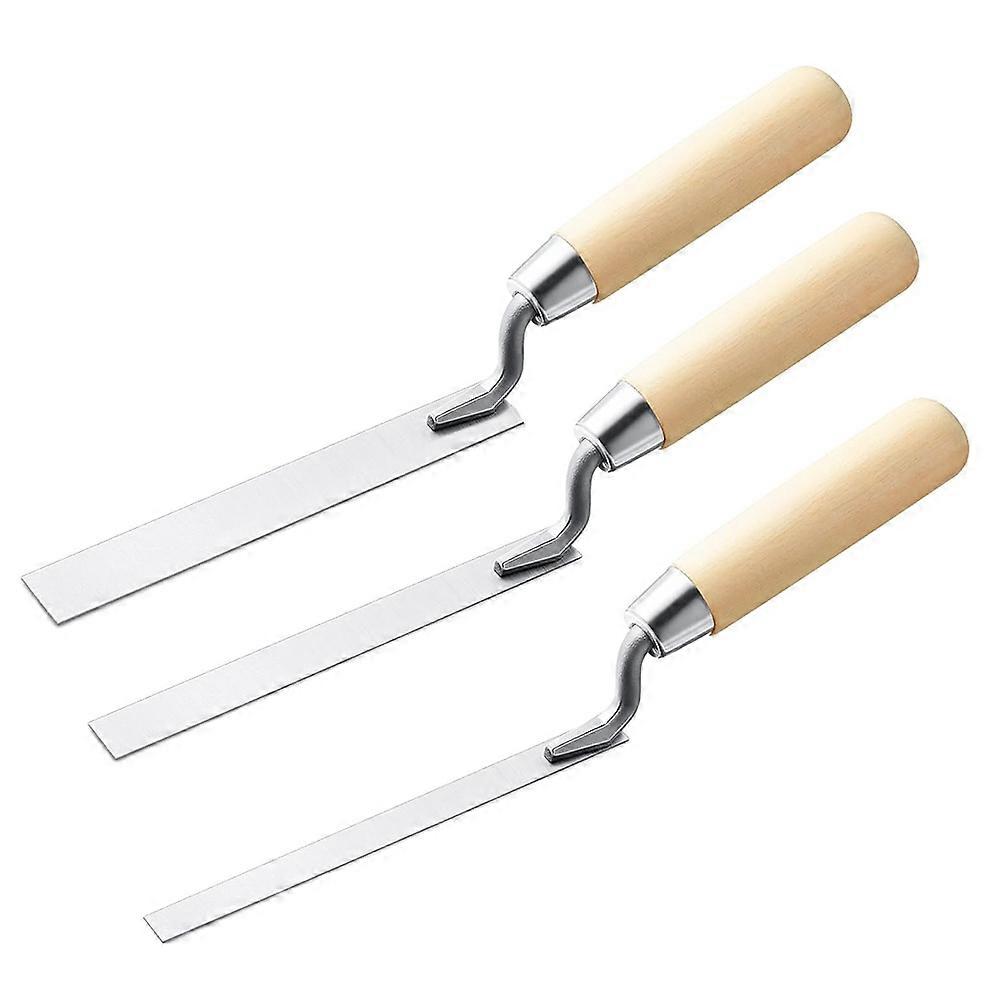 Professional Tuck Pointer Trowel Set, 3 Sizes with Wood Handle for Masonry and Mortar Repair