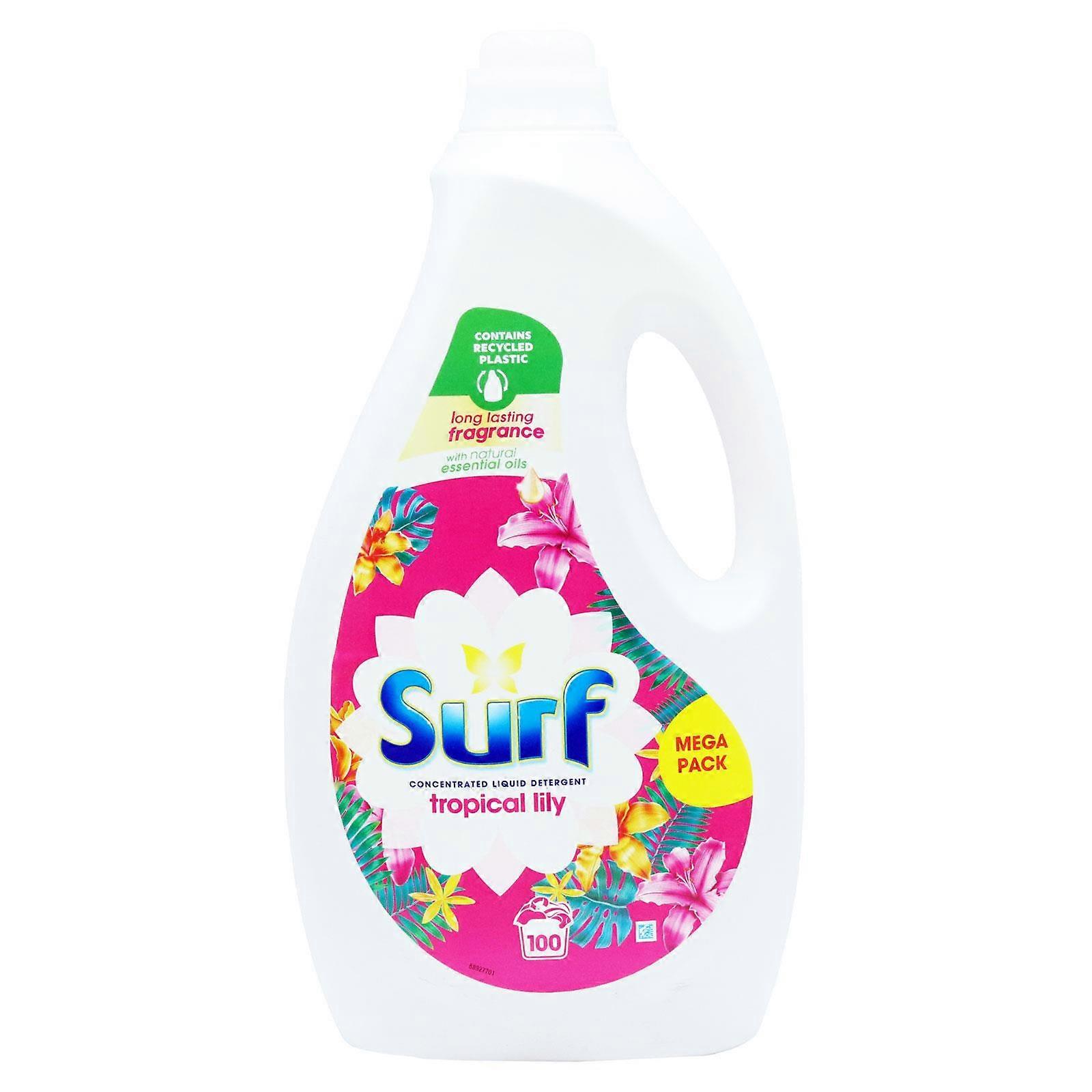 Surf Concentrated Liquid Detergent Tropical Lilly 100 Washes