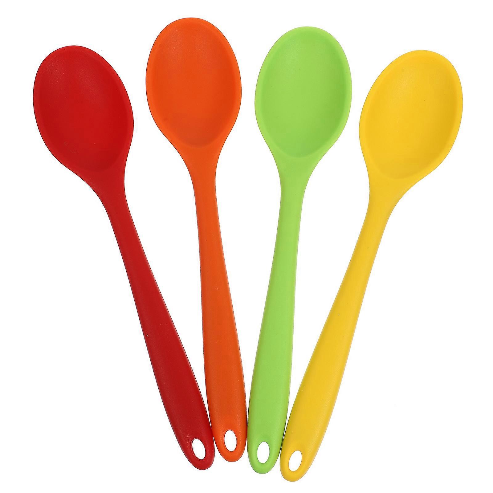Silicone Spoons Salad Spoons for Kitchen Use 4Pcs Assorted