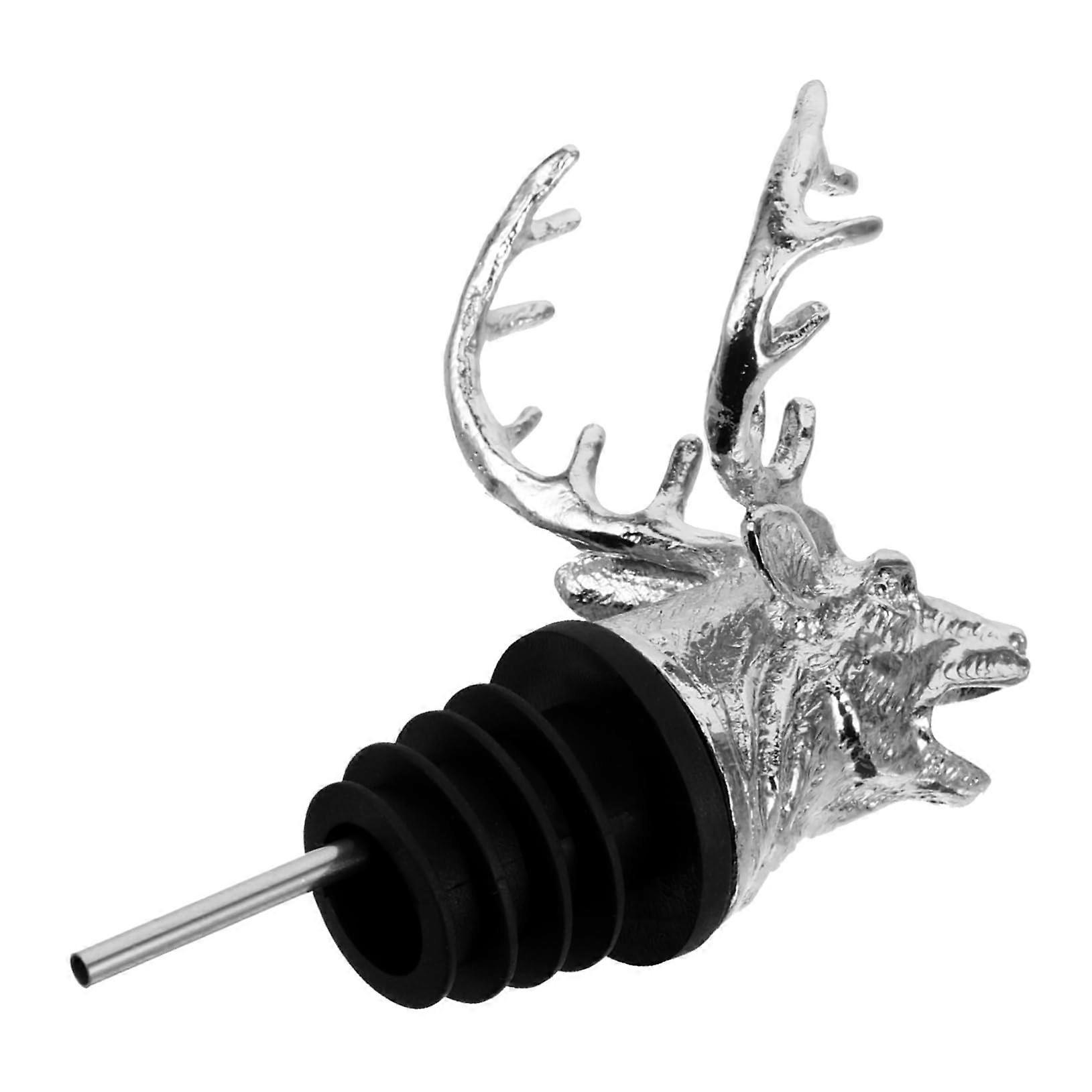 Stainless Steel Wine Pourer Spout with Unique Deer Head Design for Home Bar and Party Bottles