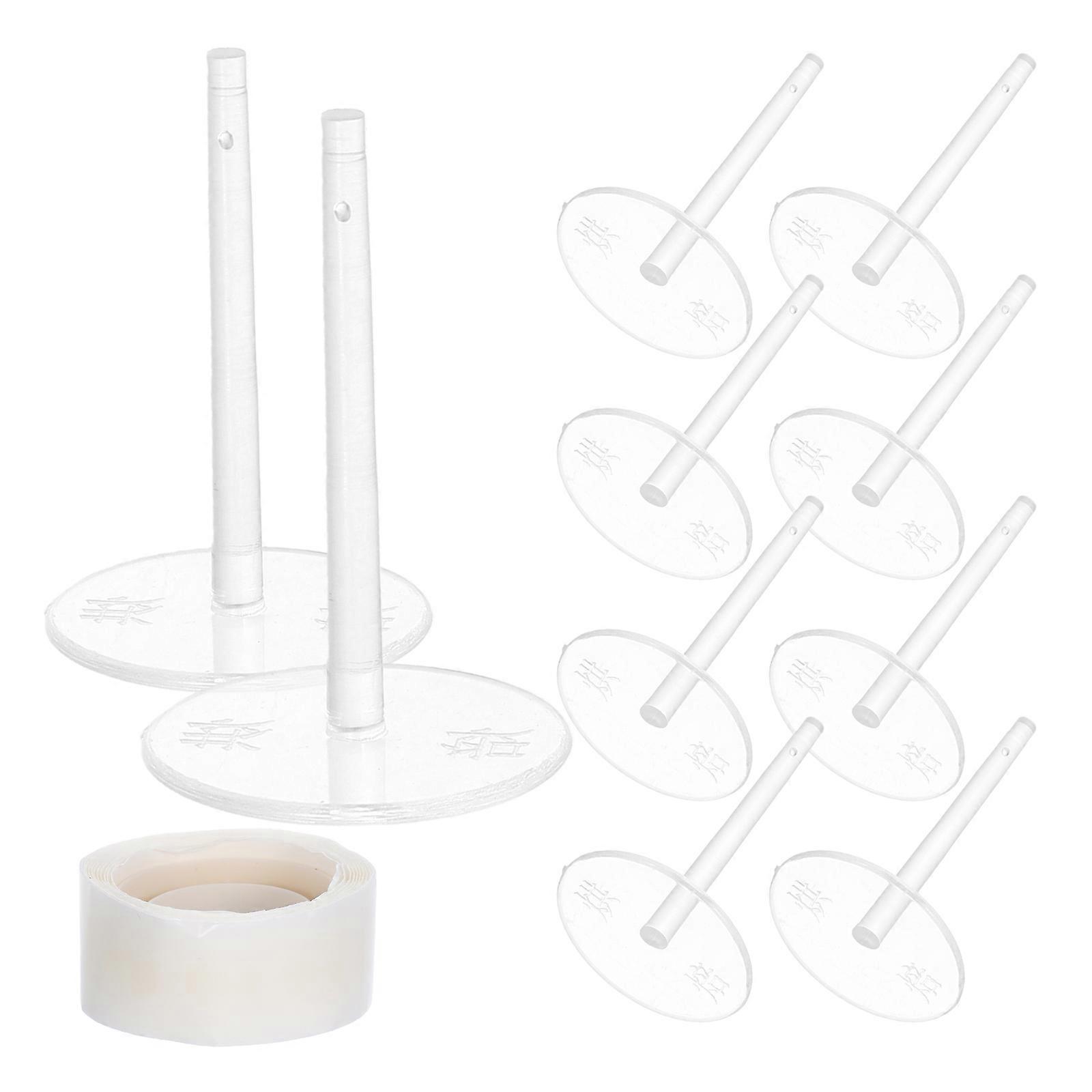 Transparent Cake Decor Fixing Base for Holding Cake Up 200Pcs Plastic Holder