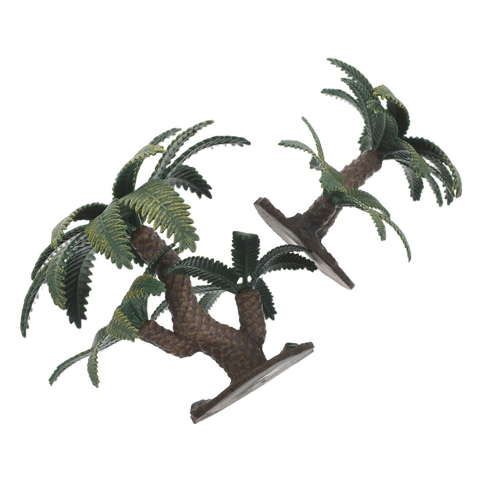 Microscopic Landscape Model Tropical Tree Decor with 2Pcs Plastic Miniature Trees