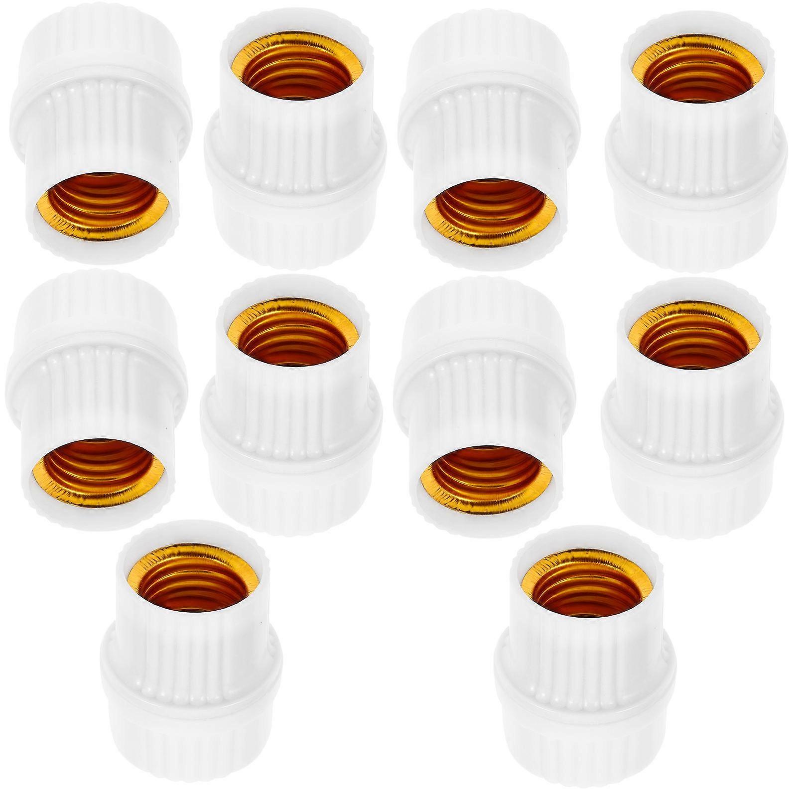 10Pcs Vintage Hanging Light Socket Lamp Base for Bulb White Retro E27