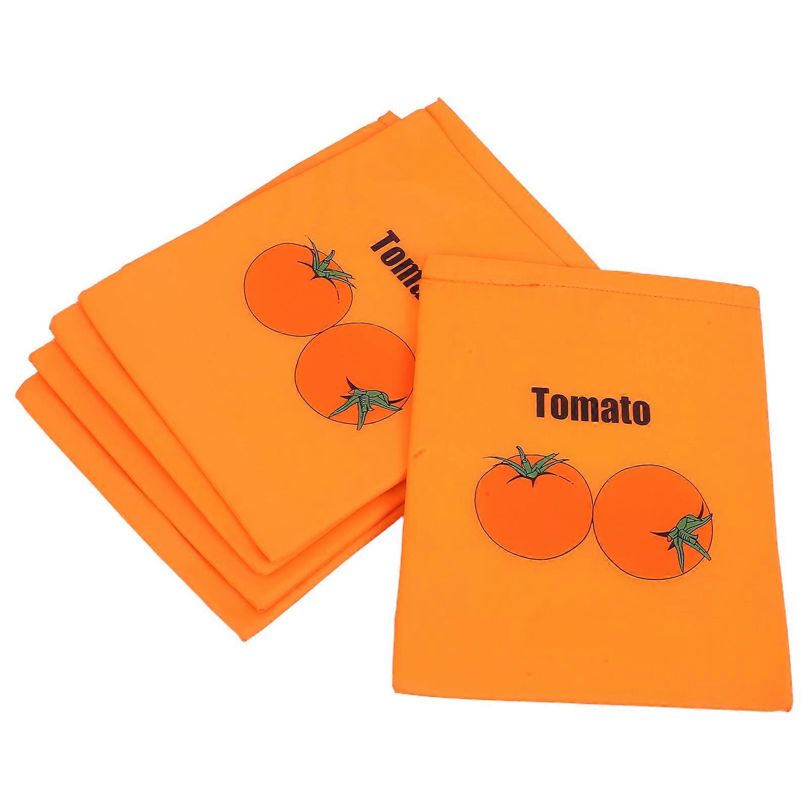 Drawstring Fruit Fresh-Keeping Insulated Bag for Storage 5Pcs Orange