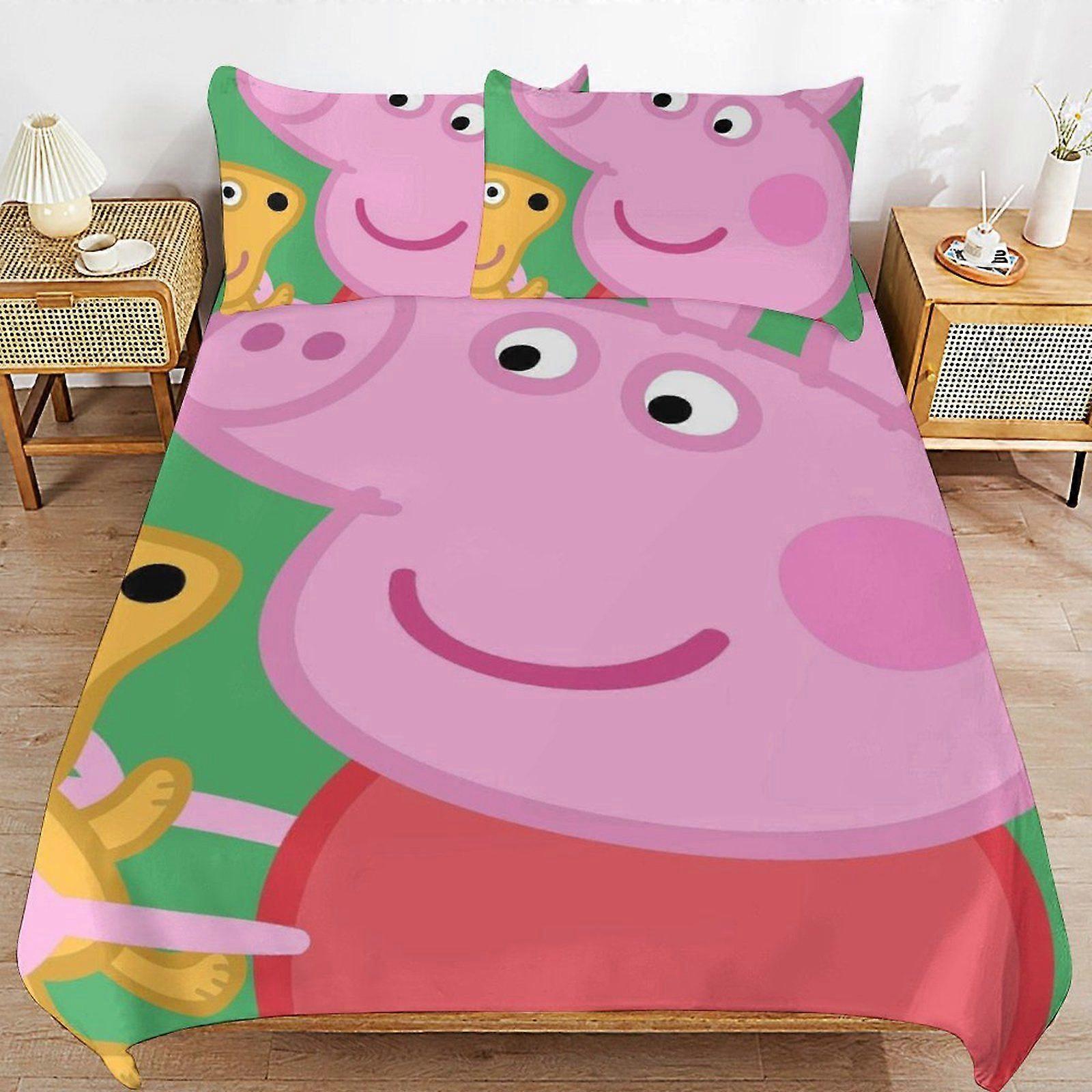1213BF Peppa Pigs Big Adventure Ultra Smooth Touch Durable Comfort Secure Zipper Sleep Set Duvet Cover Sets Everyday Use CF1213