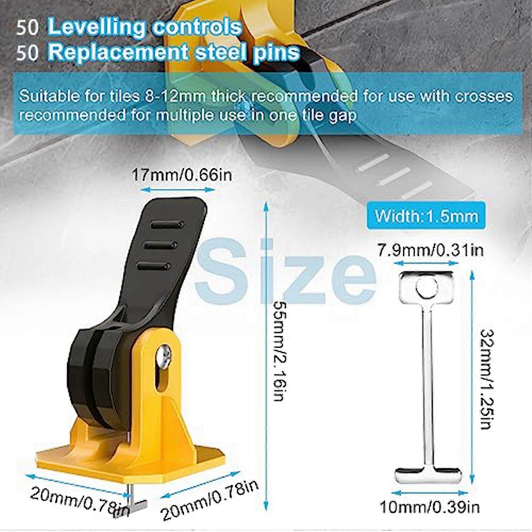 100 PCS Tile Tools for Leveling Installation, Reusable Tile Leveling System, Floor Leveling Tools, Tile Leveling Clips