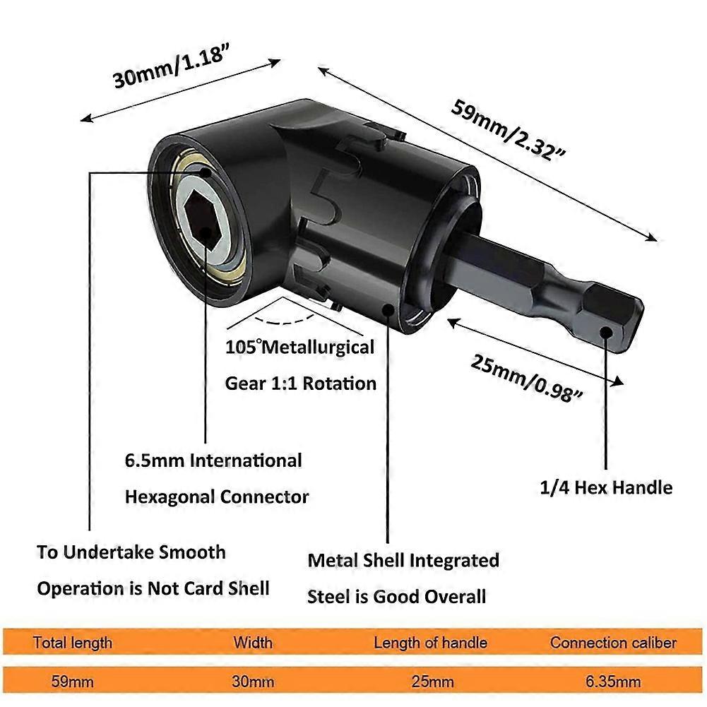 4PCS Right Angle Drill Attachment Impact Grade Power Hand Tool Driver Rotatable Socket Adapter Extension Set