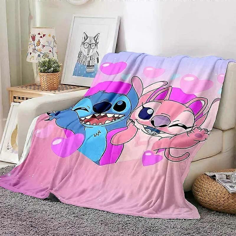 Stitch flanell fluffig pläd campingfilt för barn sofffilt modern modepresent mini flickvän present
