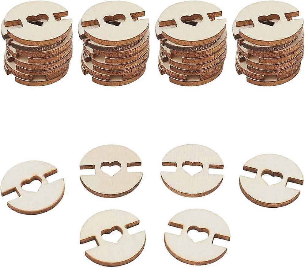 60Pcs White Round Shape Wood Button Bulk with One Heart Hole Solid Color Simple Versatile Replacement Wooden Buttons for Sewing Making Clothing Hats S
