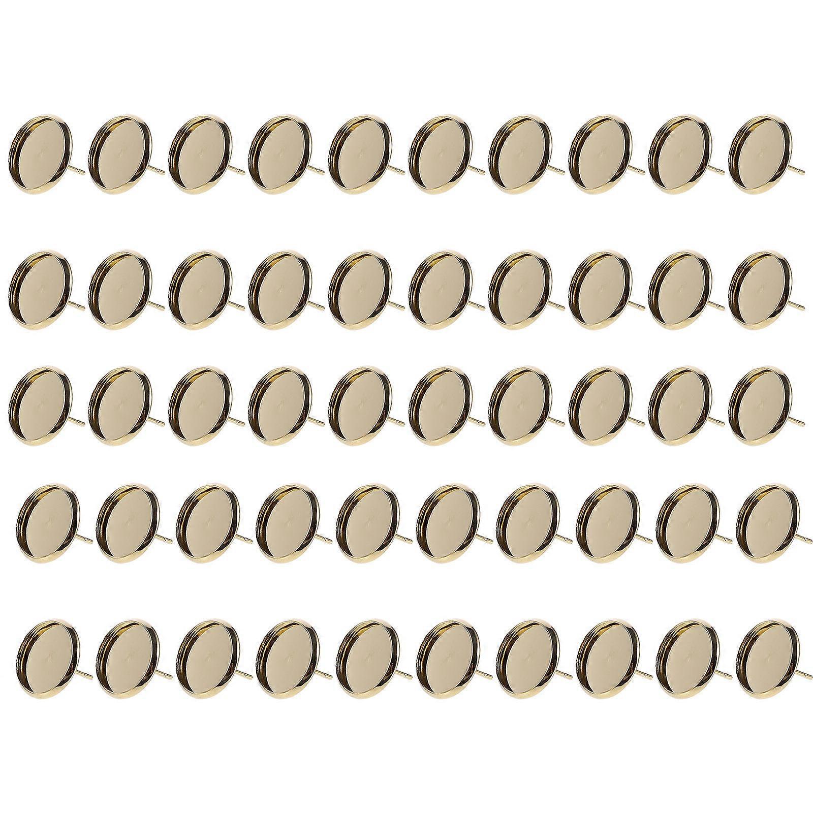 Golden Stainless Steel DIY Earring Bezel Setting with 100Pcs Pack