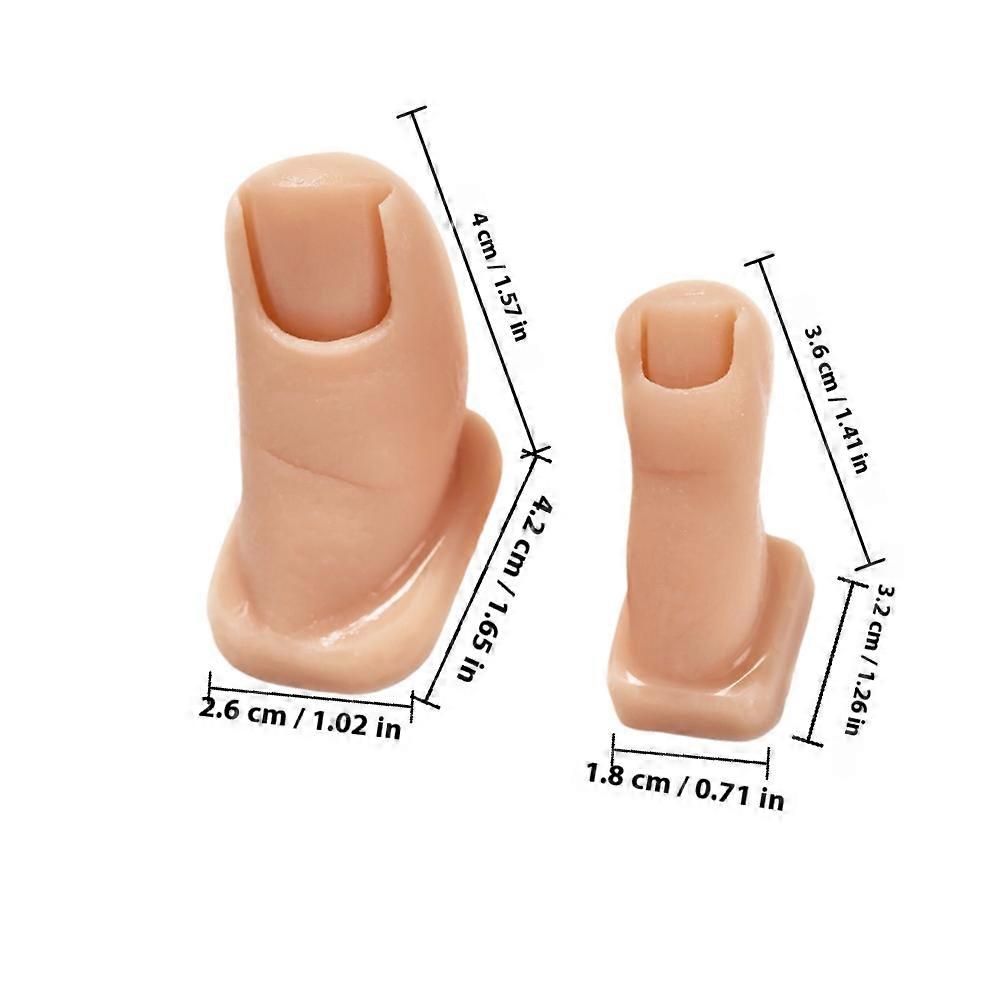 Silicone Nail Practice Finger for Manicure Tool Beige 2Pcs Practice Set