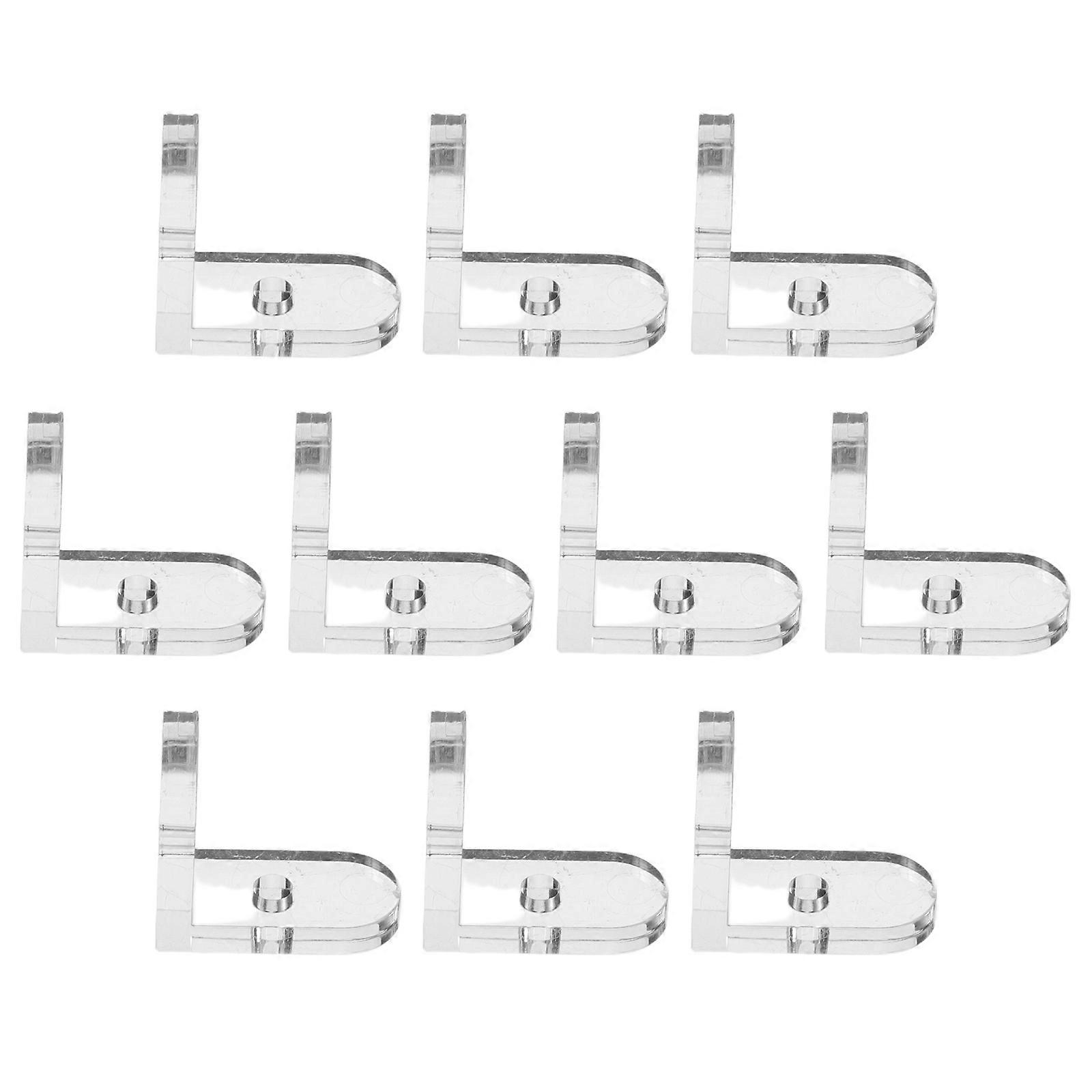L-Shaped Glass Corner Bracket for Box Support Transparent 10Pcs Pack