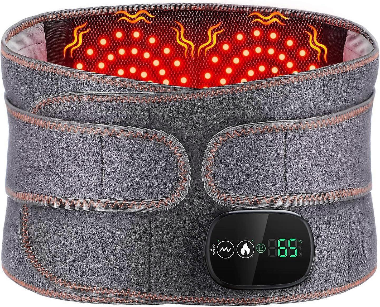 Cordless Heating Pad with Adjustable Heat and Vibration Massage, Heated Back Brace for Pain Relief