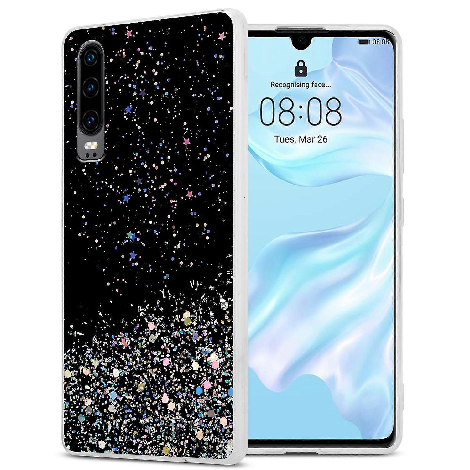 Huawei P30 Protective Case TPU - Transparent with Glitter
