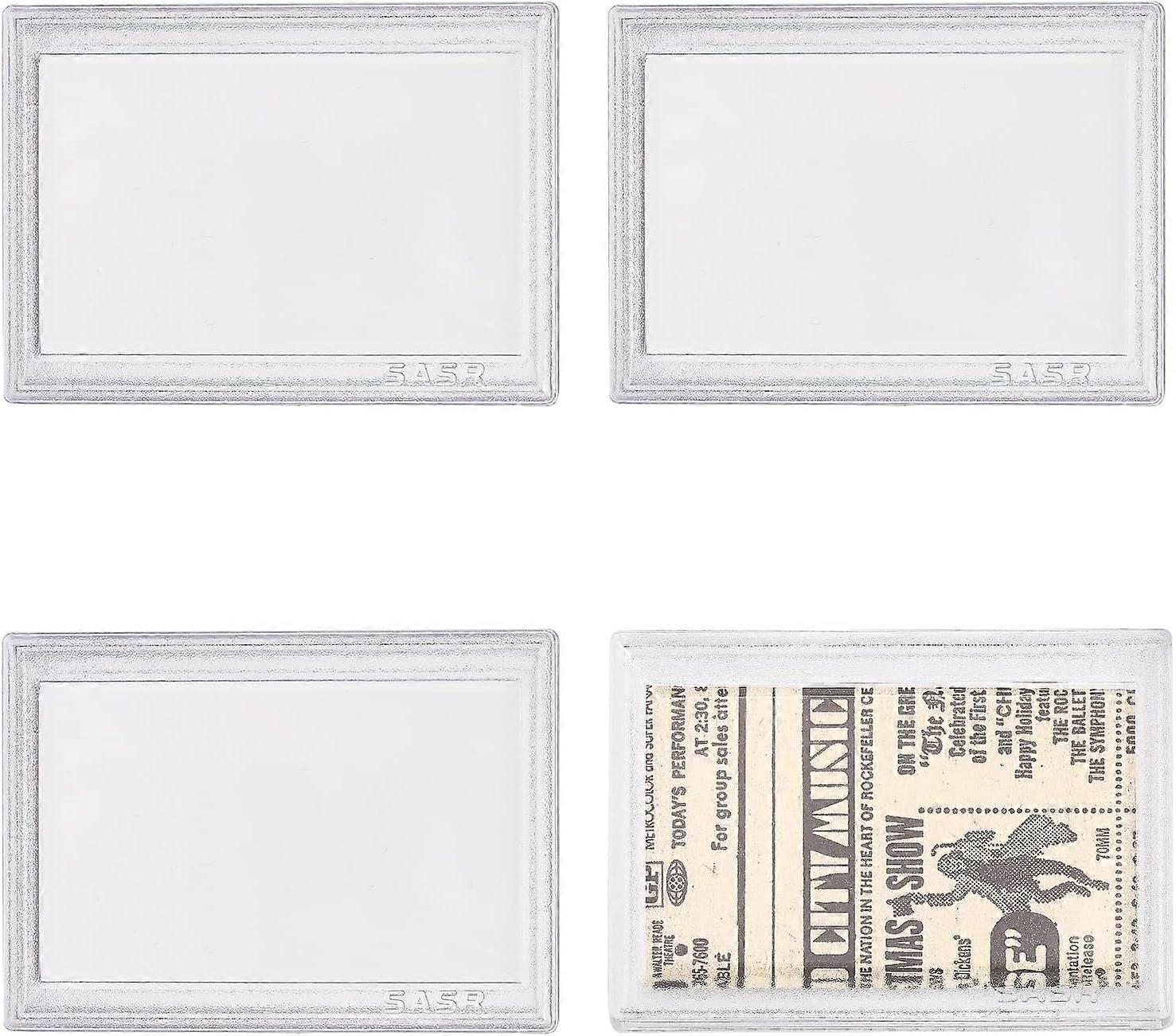 4Pcs 2.8x3.9Inch Rectangle Transparent Acrylic Stamp Storage Boxes for Photo Collection Display Clear