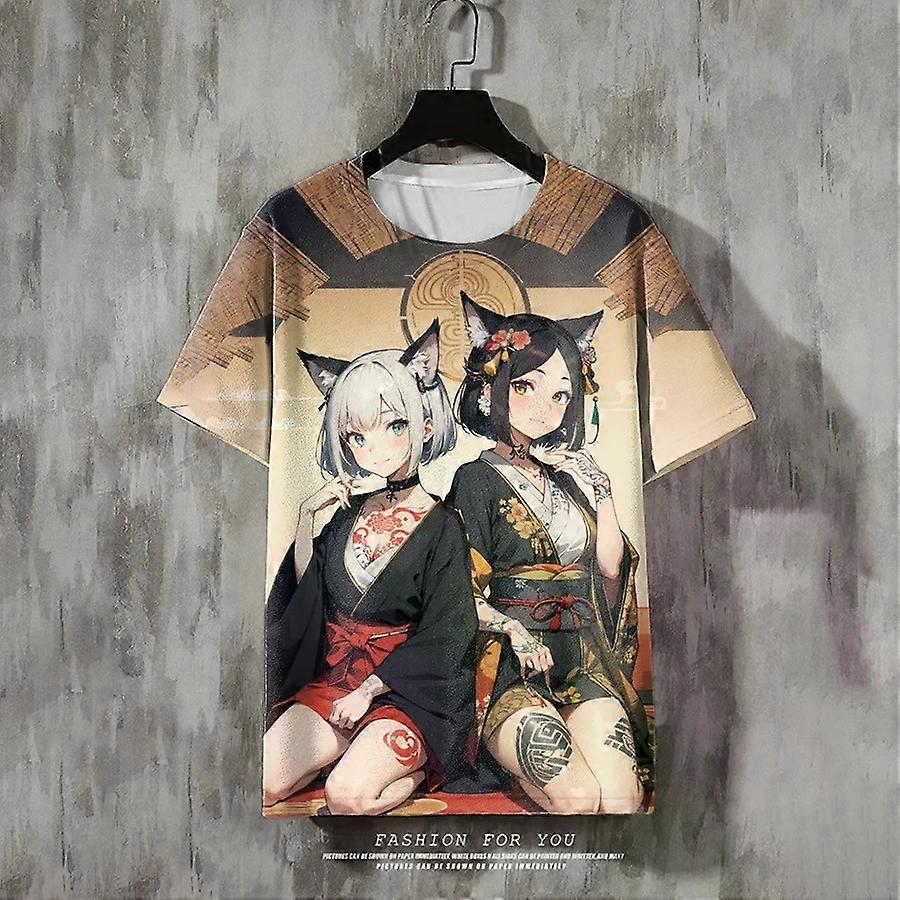 T-Shirt �� manches courtes pour hommes, tendance, motif Girly, impression 3D, ��t��, T-Shirt d��contract��, dessin anim�� 3d, hauts, v��tements sur