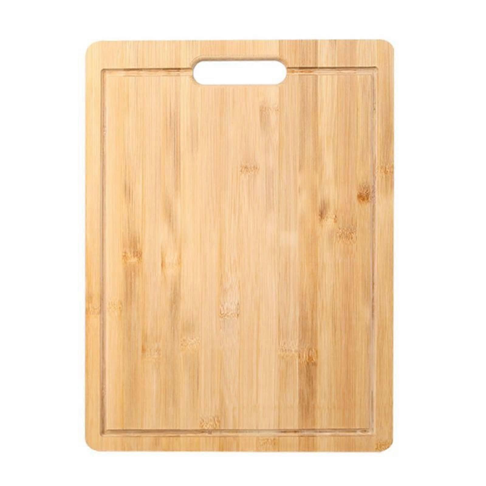 Large Wooden Cutting Board with SlipResistant TPR Edge for Meat and Vegetables Hangable Storage