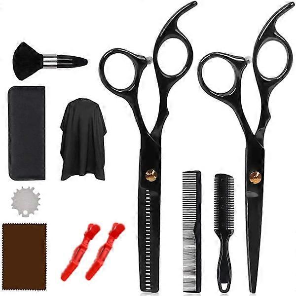 Hairdressing set with scissors, combs, clips, cape 11 pieces