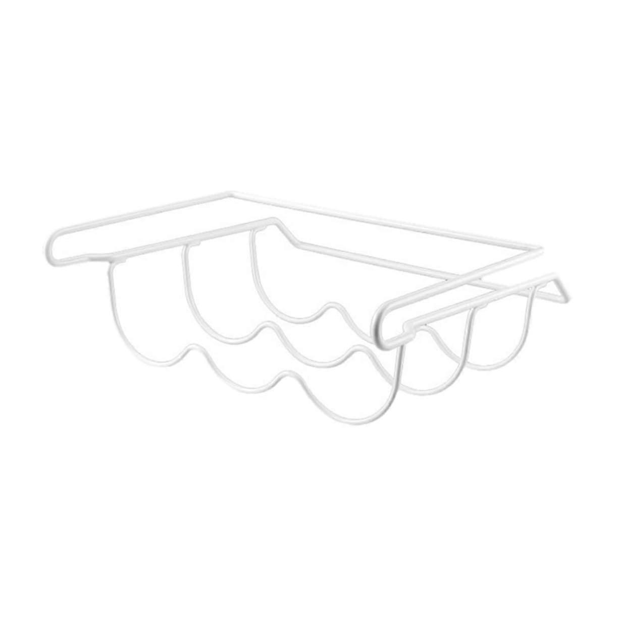 Fridge Bottle Rack Rustic White Iron Wine Holder for SpaceSaving Kitchen and Bar Storage