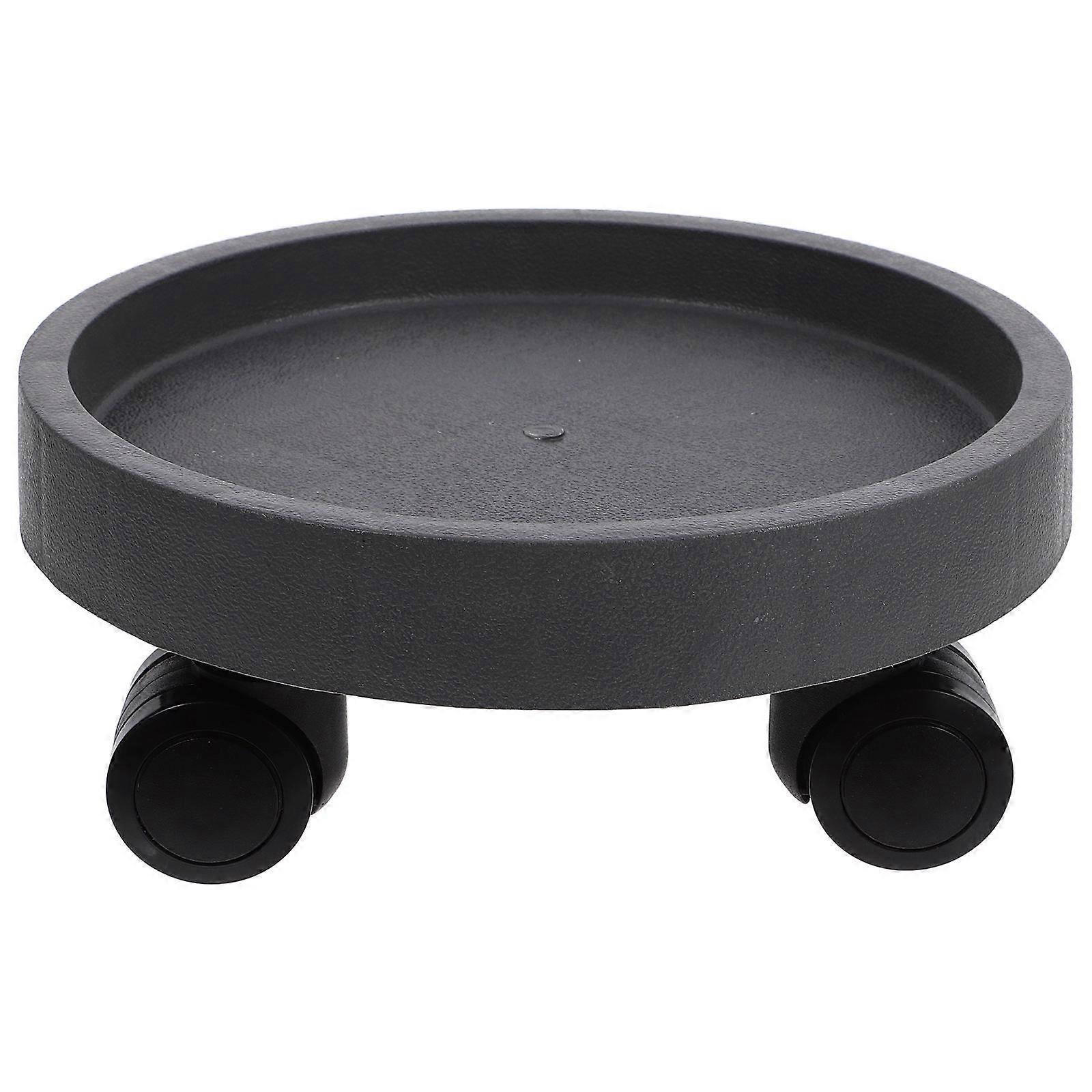 Durable Resin Flowerpot Tray with Wheels Movable Storage Tray 1Pcs