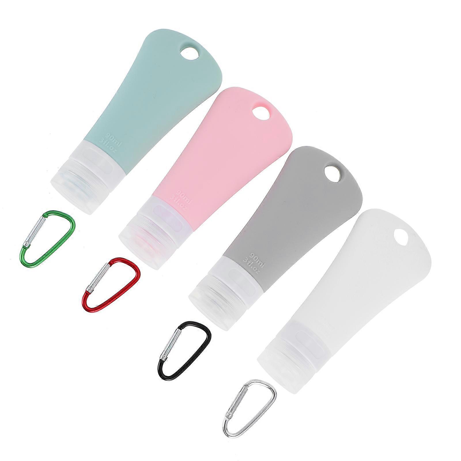 Silicone Travel Bottles Refillable Containers for Storage 4Sets Assorted Color