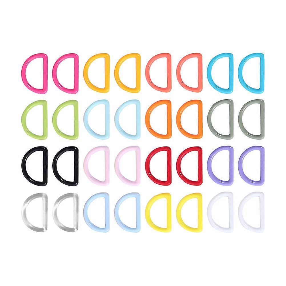 Durable Plastic D-Shaped Rings for Decoration 48Pcs Assorted