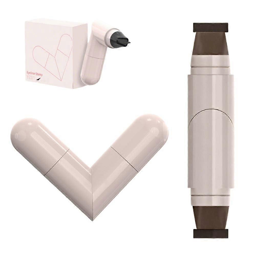 Waterproof Winged Eyeliner Stamp Pen with Rotating Foldable Tip, QuickDry SmudgeProof Brown
