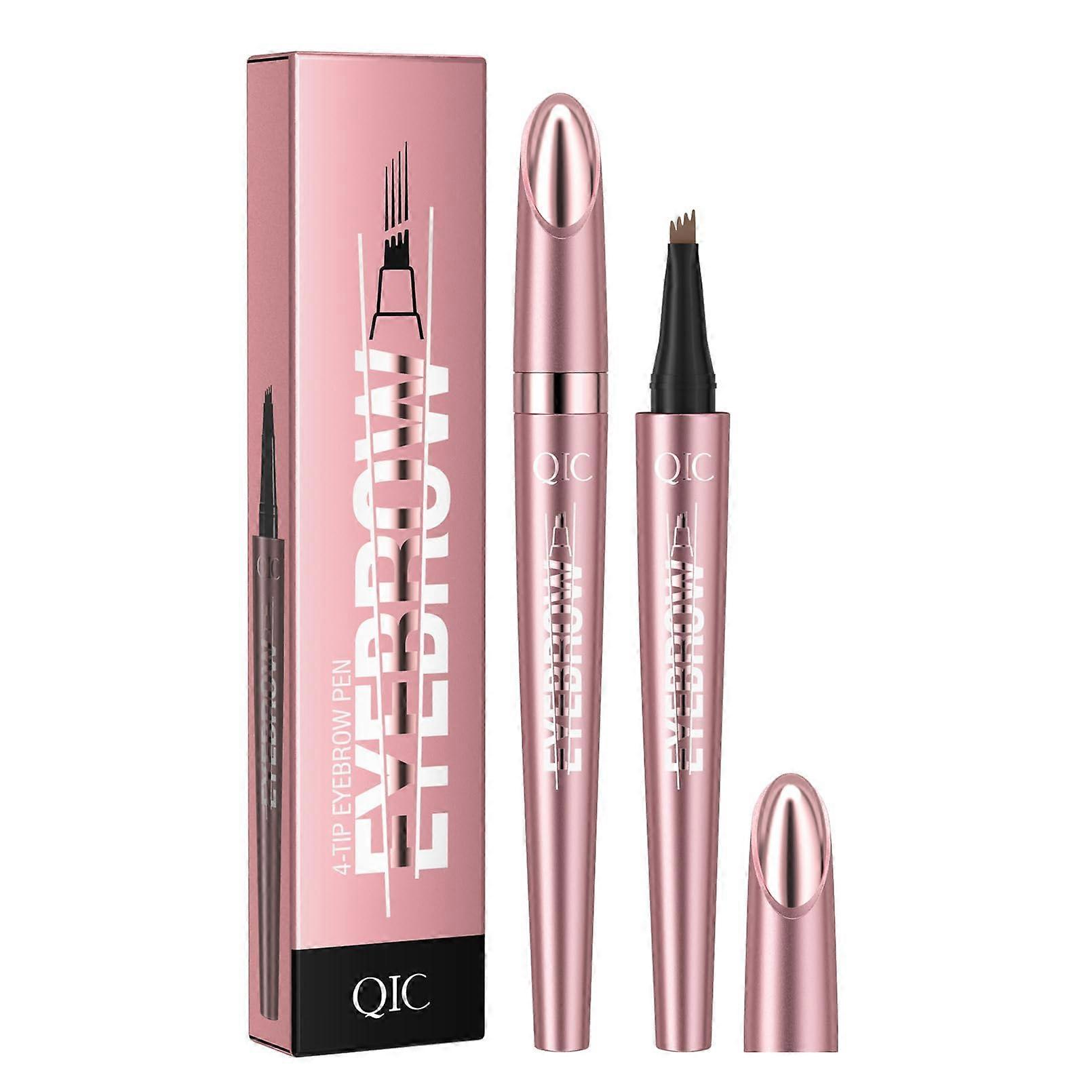 Waterproof 4D FourTip Microblading Eyebrow Pencil Black Smudge Proof Long Lasting Natural Brows