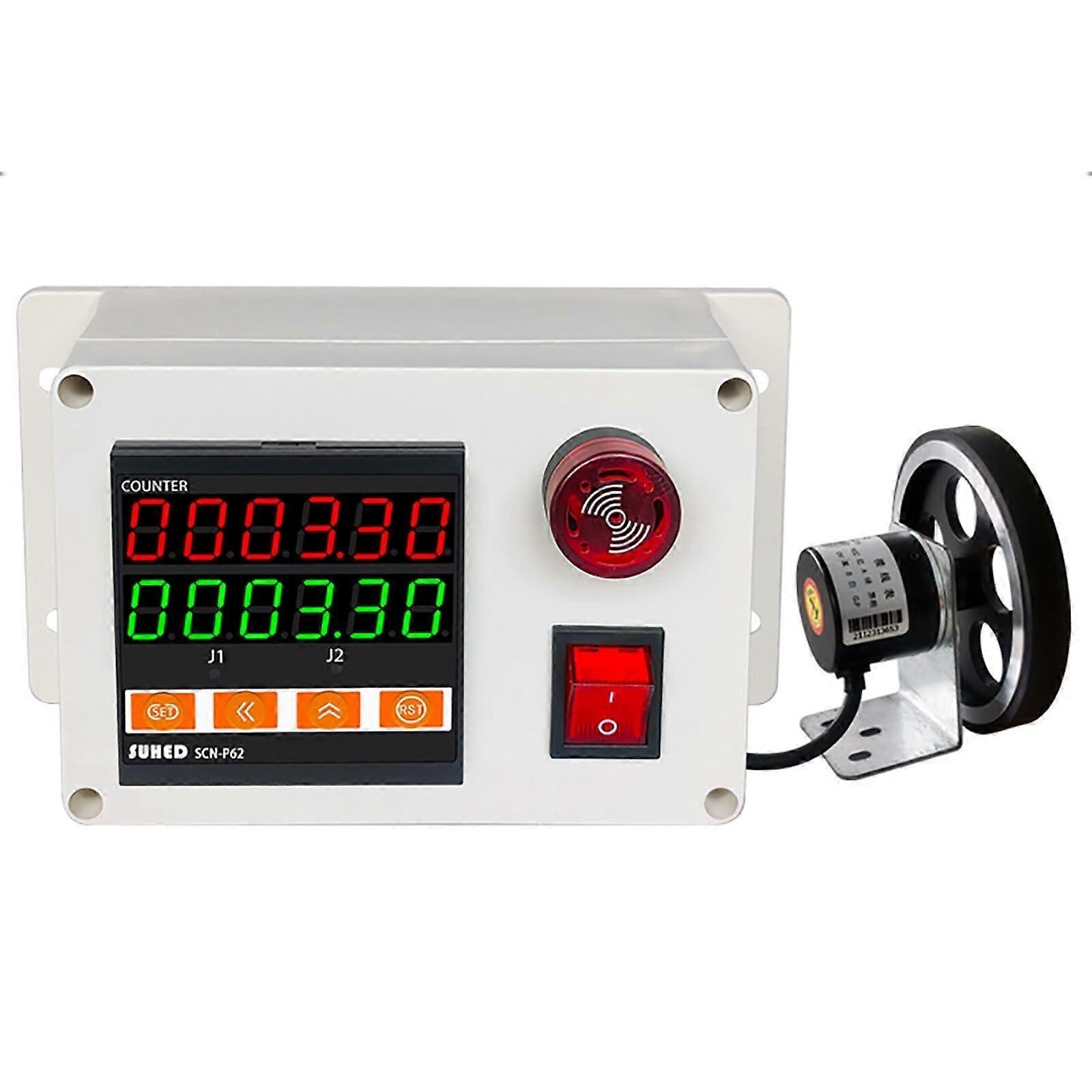 Digital Length Counter with Wheel Sensor, Dual Device Control, Alarm, for Cable and Fishing Line