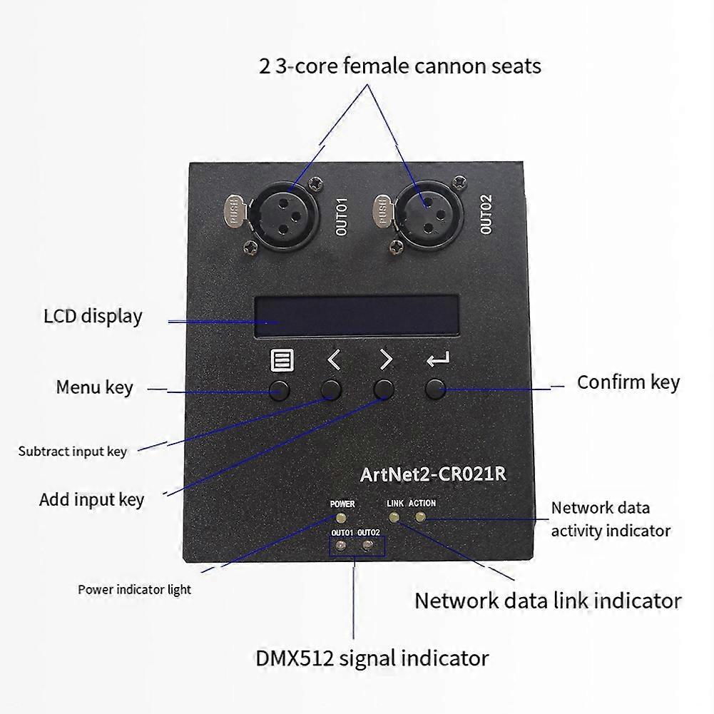 ArtNet DMX 512 Ethernet Lighting Controller Interface 2 Converter Box Touch MA2 US Plug