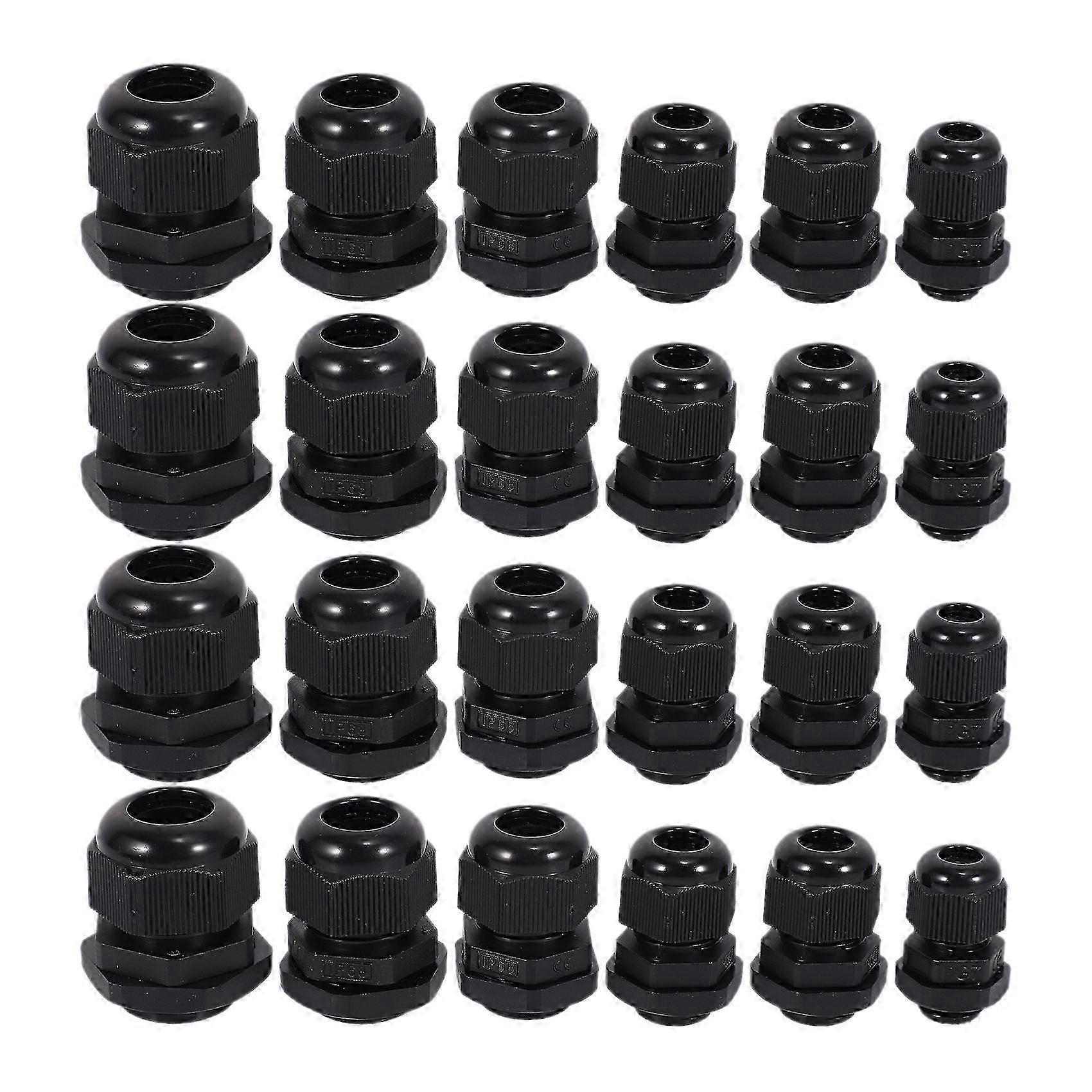 24 Pcs Plastic Waterproof Adjustable 3.5 - 13mm Cable Gland Joints