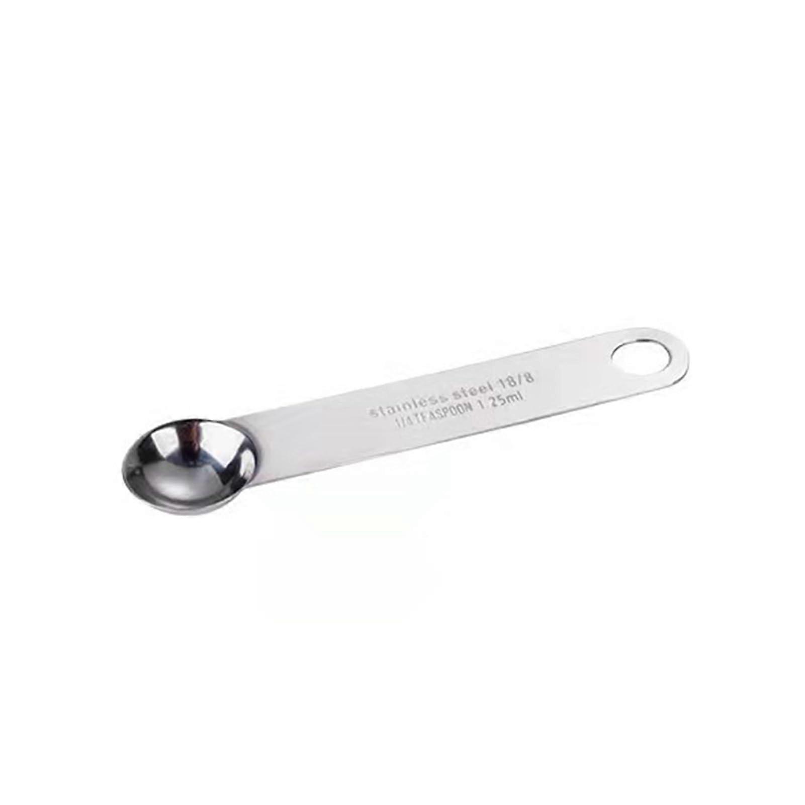 Stainless Steel Measuring Spoons Set with Scale Markings, Rustproof, Ergonomic Grip for Baking Cooking