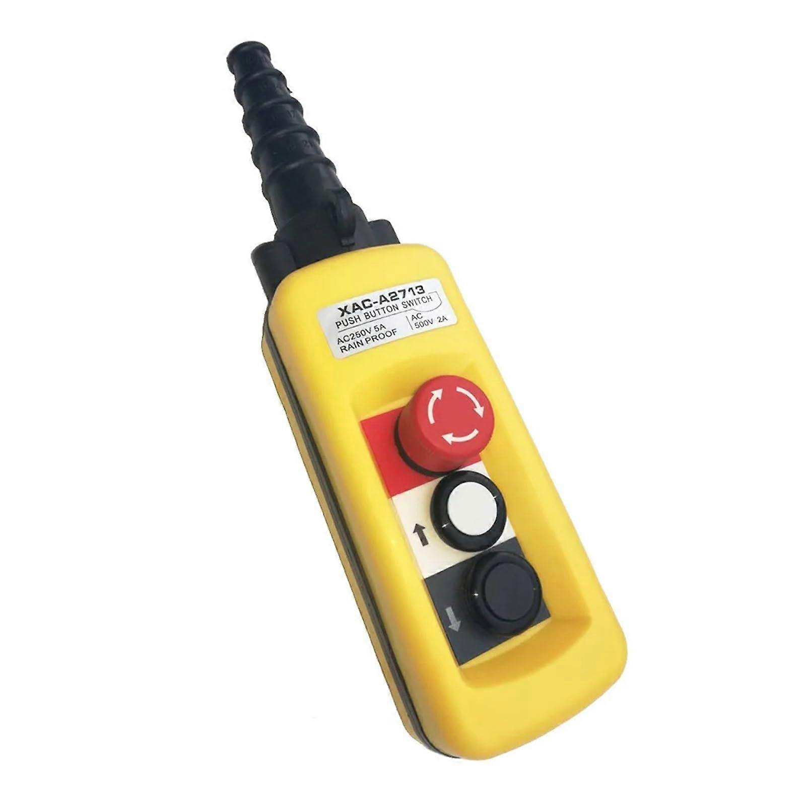 Rainproof Crane Pendant Control Switch with Emergency Push Button for Lift 250V 500V Single Speed