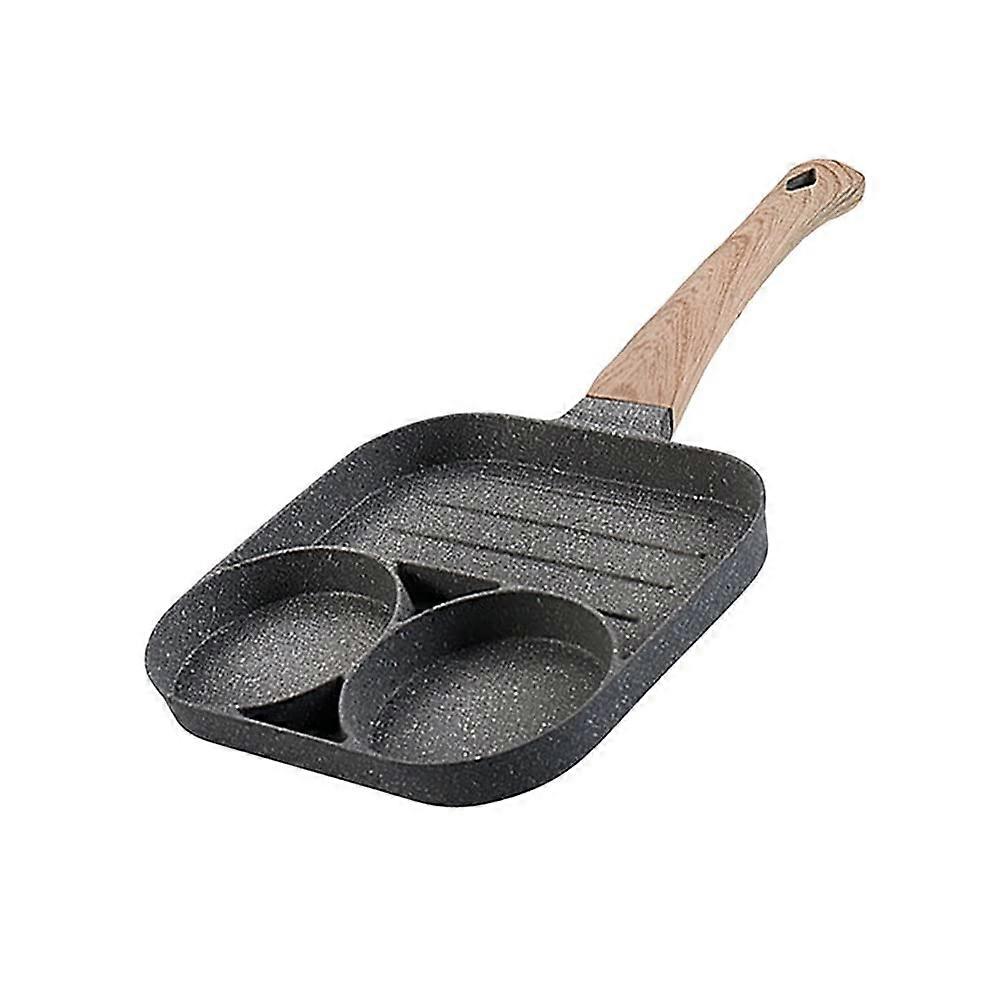 Frying Pan Nonstick Egg Skillet with ThreeCavity Surface for Omelet and Breakfast Cooking