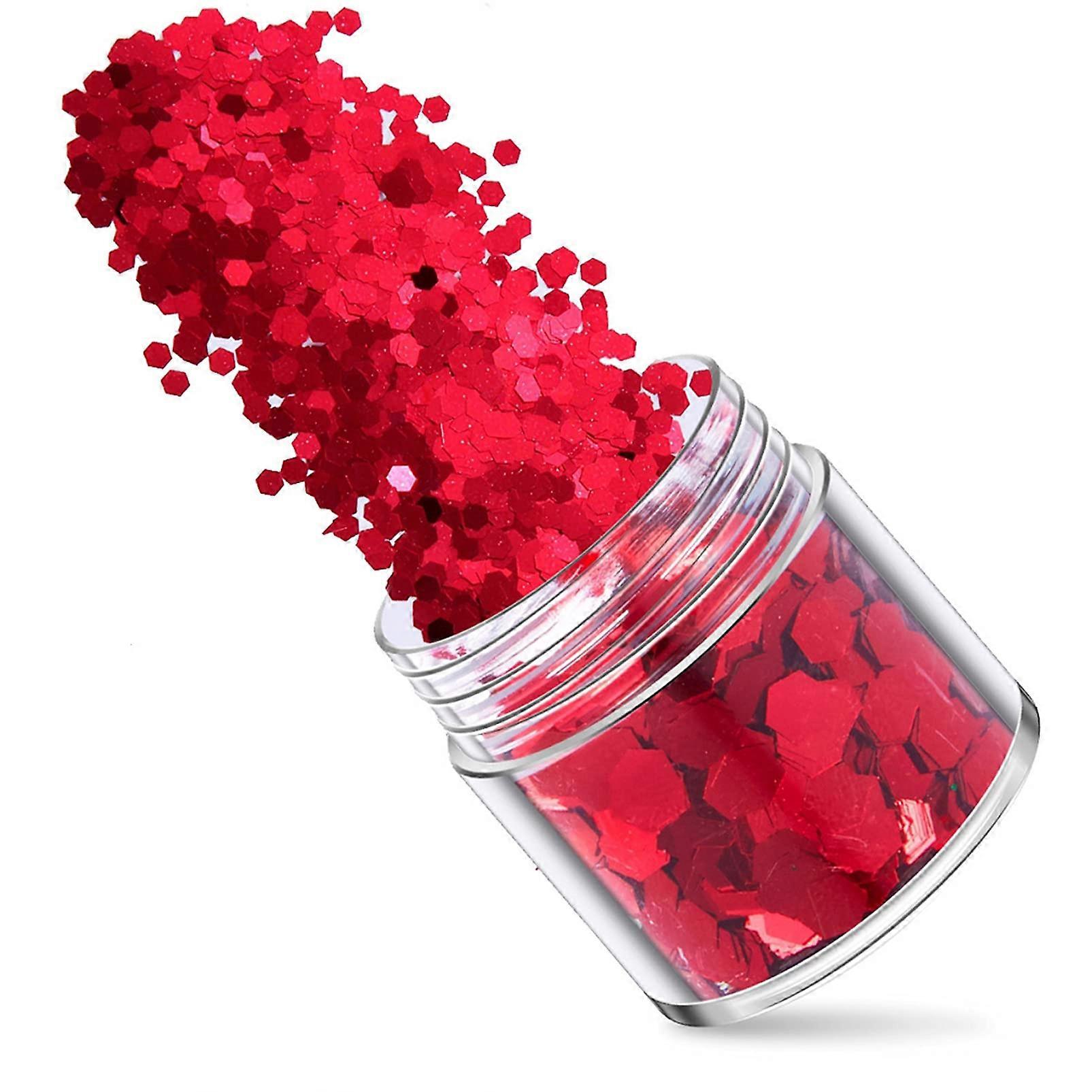 Wine Red Nail Art Glitter Set  12 Boxes Sparkling Hexagonal Sequins for Nails and Crafts