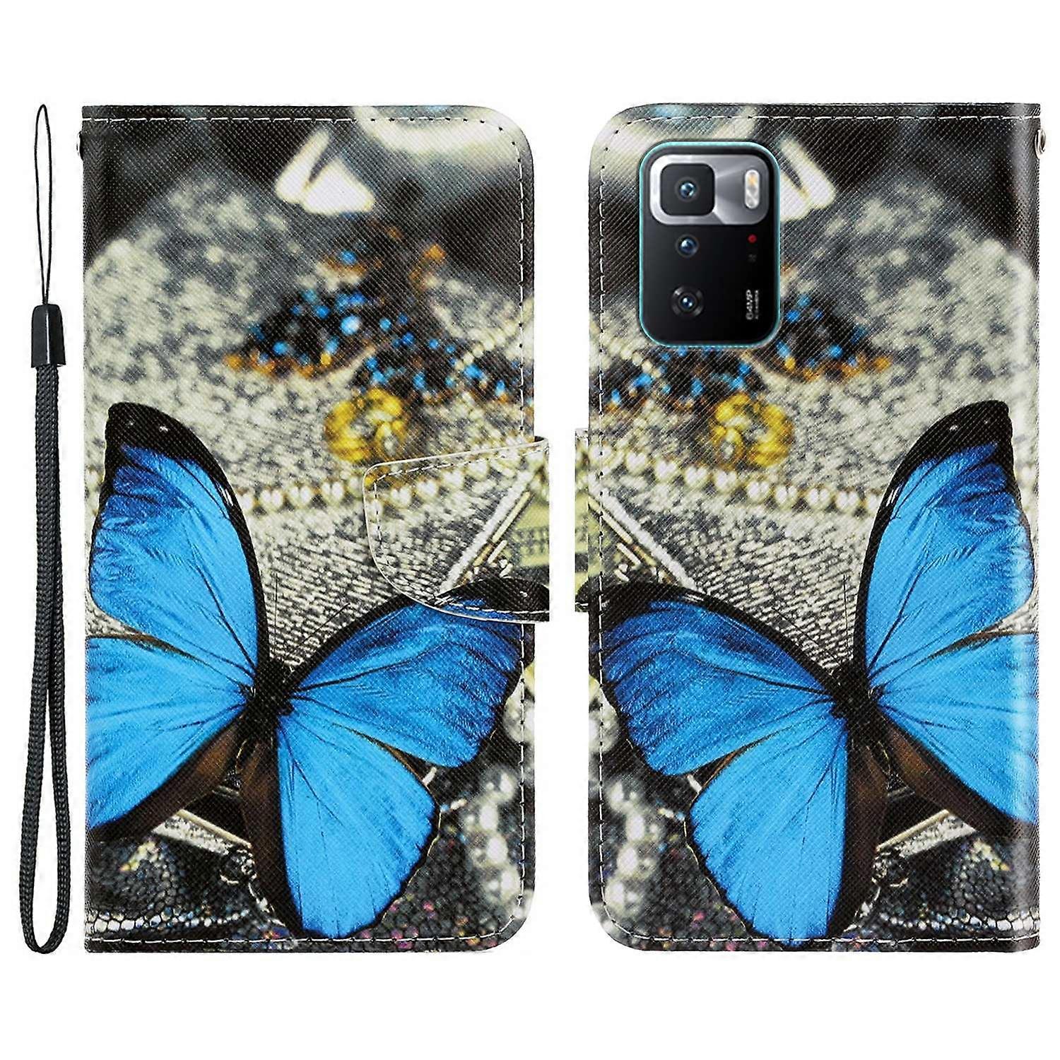 Pattern Printing Wallet Stand Leather Protective Phone Case Shell for Xiaomi Redmi Note 10 Pro 5G (C