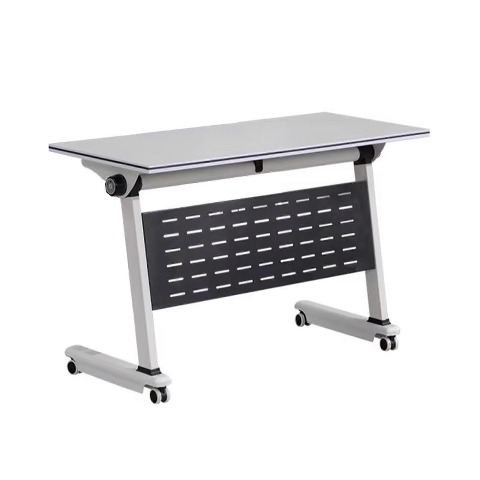 Folding Conference Table with Flip , Locking Wheels, Easy Assembly, Rectangular Office Desk