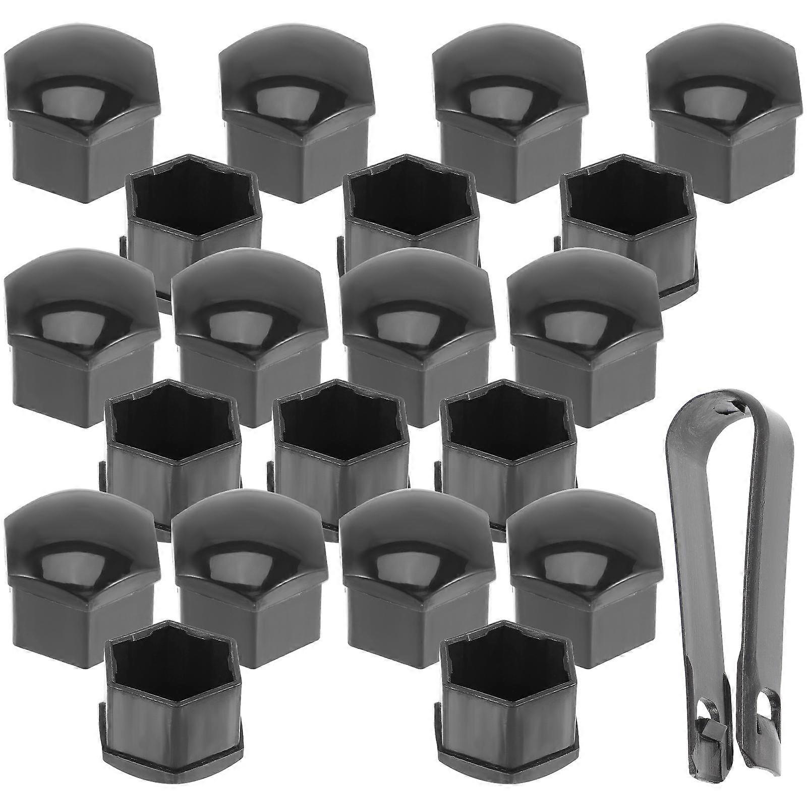 Black Car Lug Nut Covers Screw Protection Caps 40Pcs
