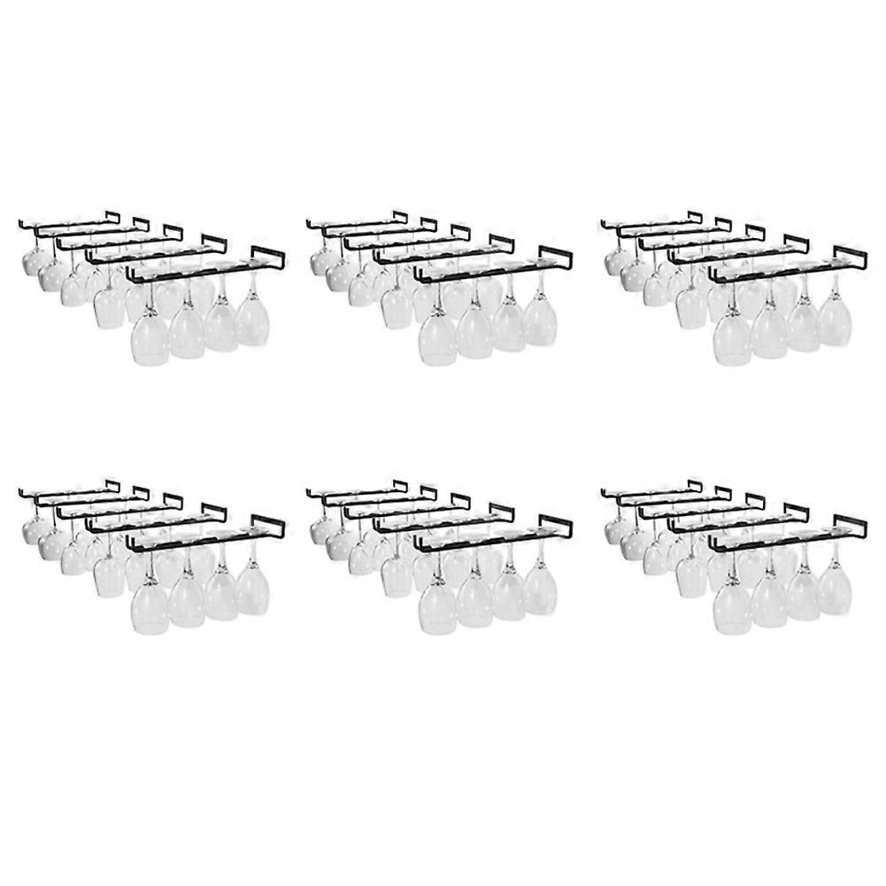 30 Pcs Stemware Wine Glass Storage Rack,Wall Mountable Kitchen Storage Rack ,Black,11 Inch / 30cm