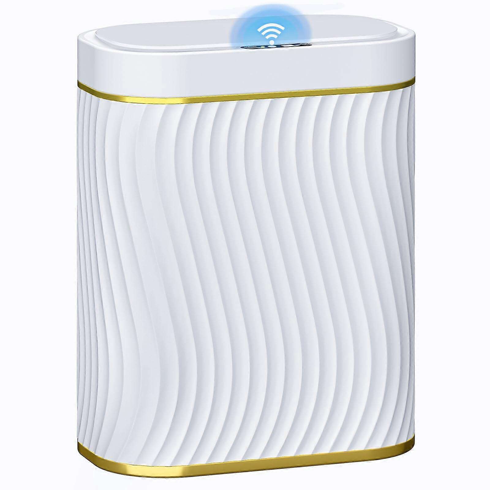 2.6 Gallon Slim Motion Sensor Trash Can with Touchless Lid, Waterproof Automatic Bin for Bathroom