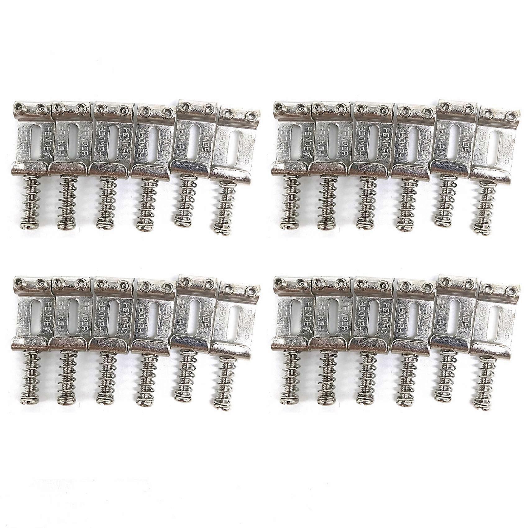 24 Roller Bridge Pull String Code Electric Guitar Saddle for STRATOCASTER Telecaster Electric Guitar Accessories Silver