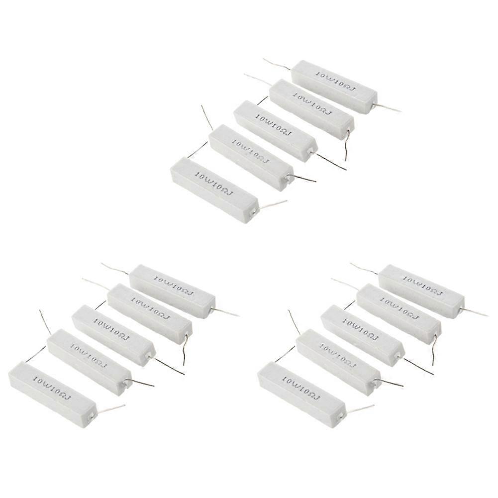 10W 10 Ohm 5% Winding Ceramic Cement Power Resistor x 15