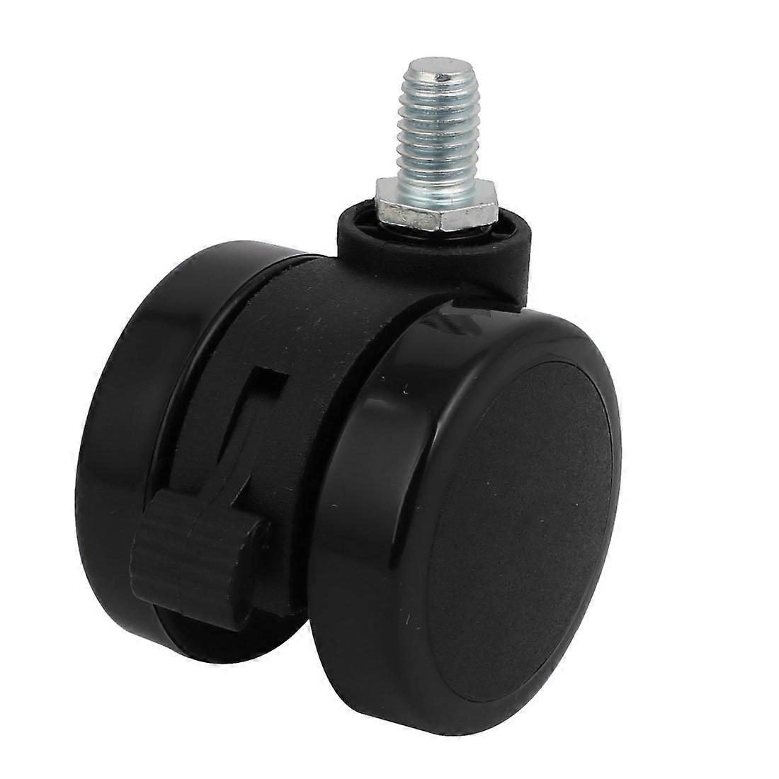 2 Inch M10 Threaded Stem Dual Swivel Caster Wheels with Brake, PU Replacement for Smooth Rolling