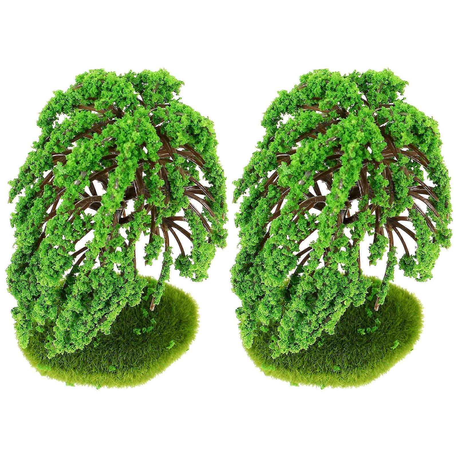 Simulation Tree Miniature Diorama 2Pcs Trees for Sand Table Decoration