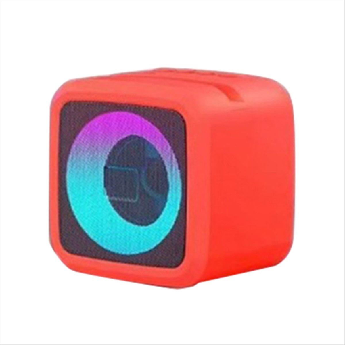 LED RGB Light Portable Wireless Bluetooth Speaker Support TF Red