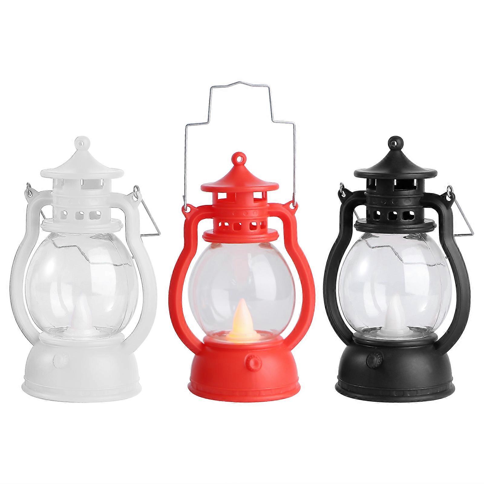 Handheld Lantern Kerosene Lamp for Decor 3Pcs Retro Decorative Lamp Set